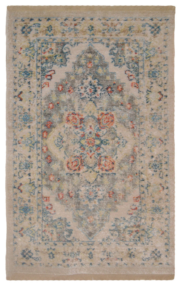 Machine Made Polyester Durable Indoor Outdoor Washable Oriental Pattern Footmat
