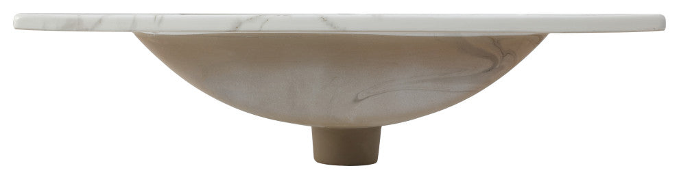 Ancillary 3-Hole Contemporary Rectangular Ceramic Single Sink Basin Vanity Top