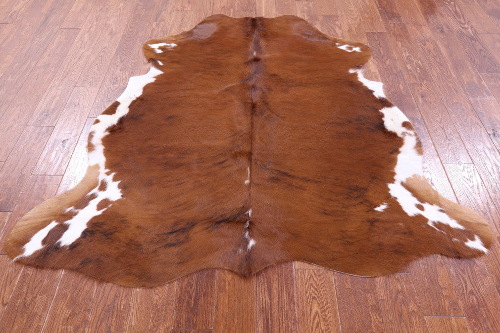6' 1" X 5' 7" Organic Natural Hair-On Cowhide Area Rug C2032