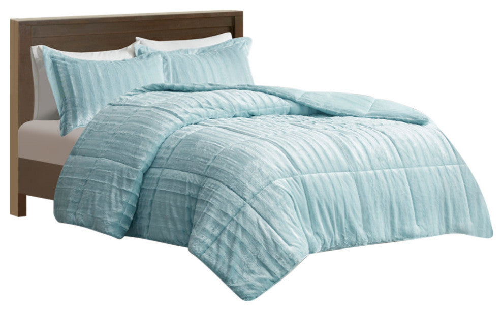 Madison Park Duke Dux Faux Fur 3-Piece Comforter Mini Set