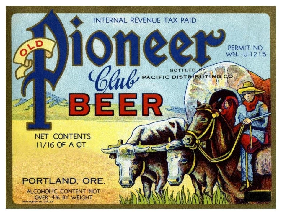 "Old Pioneer Club Beer" Digital Paper Print by Vintage Booze Labels, 24"x19"