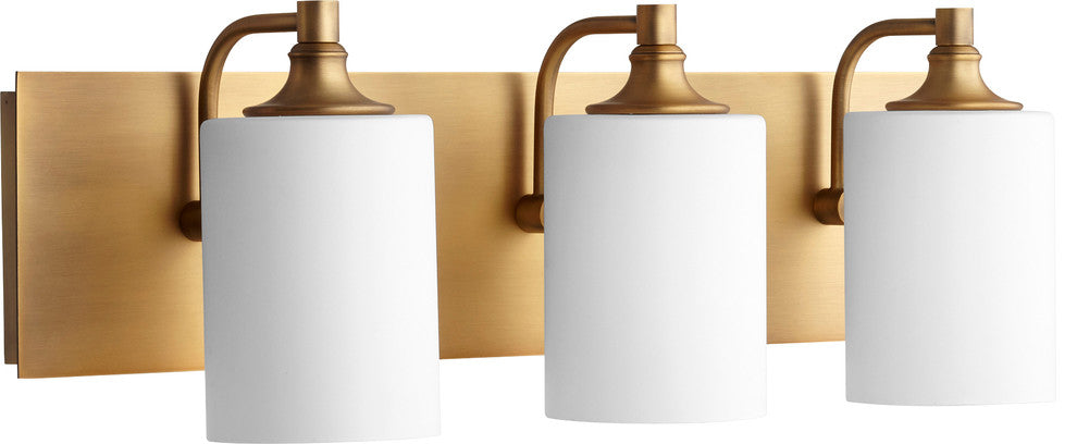 Celeste 3-Light Vanity Fixture, Aged Brass