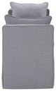 53" Light Gray And Black Upholstered Linen Bench