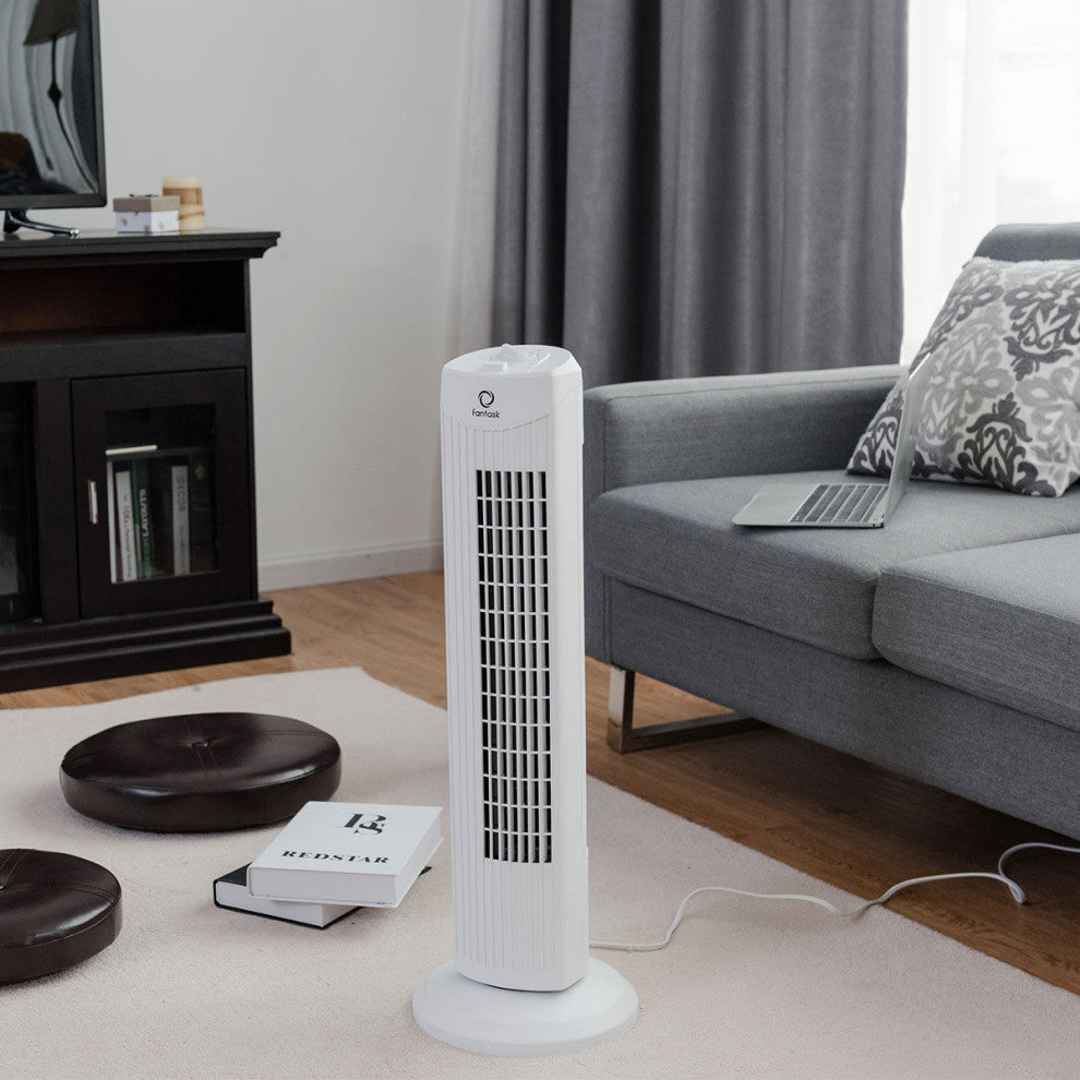 Fantask 35W 28'' Oscillating Tower Fan 3 Wind Speed Quiet Bladeless Cooling
