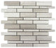 Oak Lazy Brick Mosaic Tile, White, 50 Sq. ft., 12"x12"