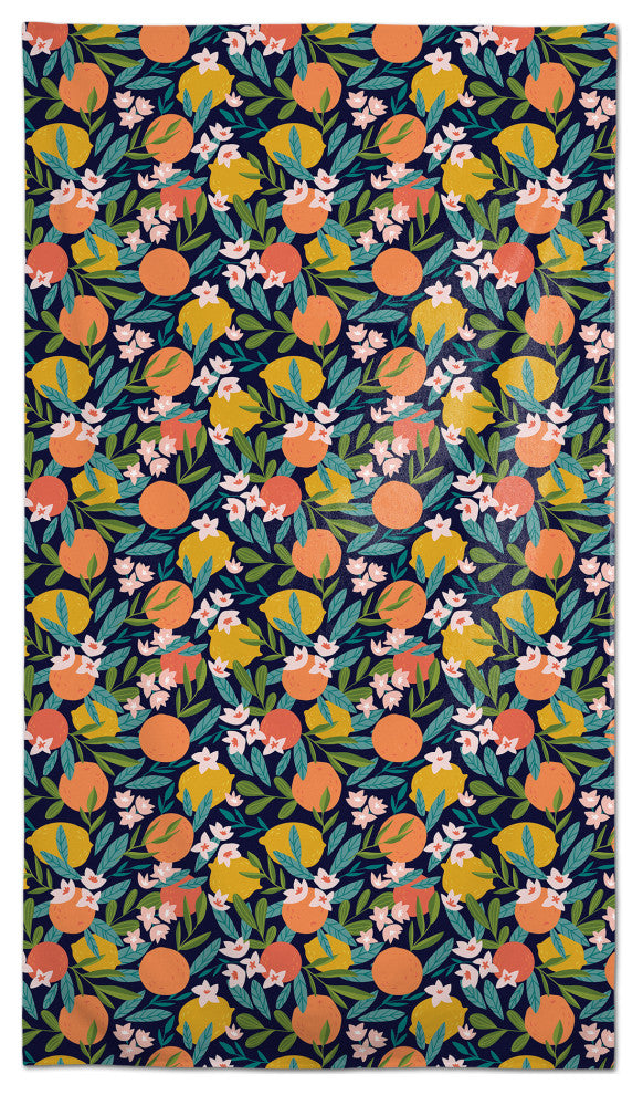 Citrus Fruit Navy 58 x 102 Outdoor Tablecloth