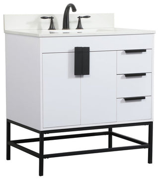 Home Living 22" Modern White-Light Bathroom Vanity