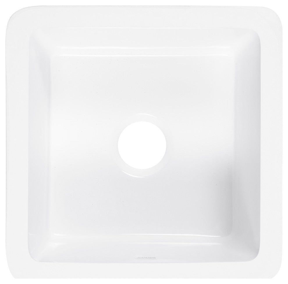 Eden Crisp White Fireclay 18" Single Bowl Undermount Kitchen Sink