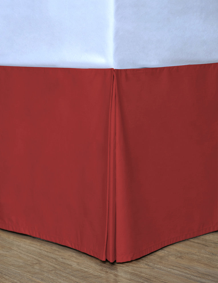 Cottonpure Colors Sustainable Cotton Bed Skirt, Scarlet, Twin
