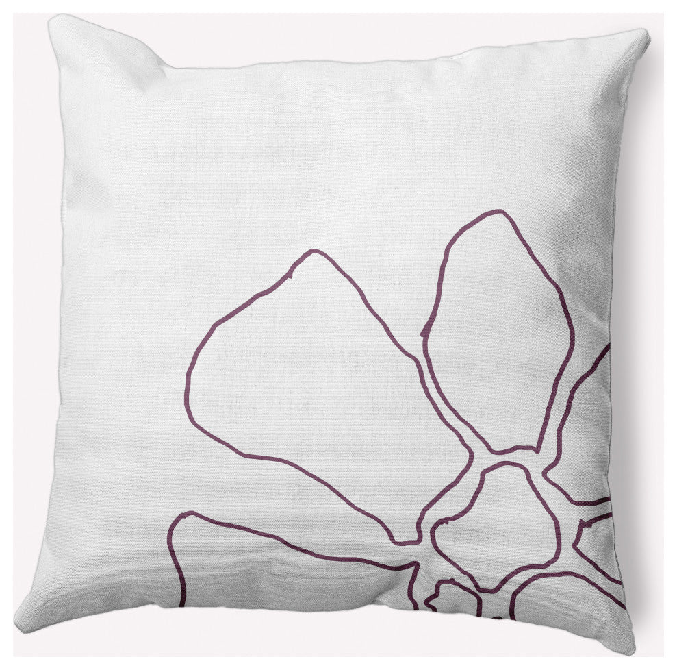 Petal Lines Decorative Throw Pillow, Purple/White, 18x18"