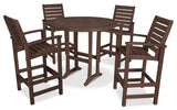 Polywood 5-Piece Signature Bar Dining Set, Mahogany