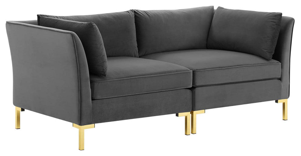 Ardent Performance Velvet Loveseat - Gray