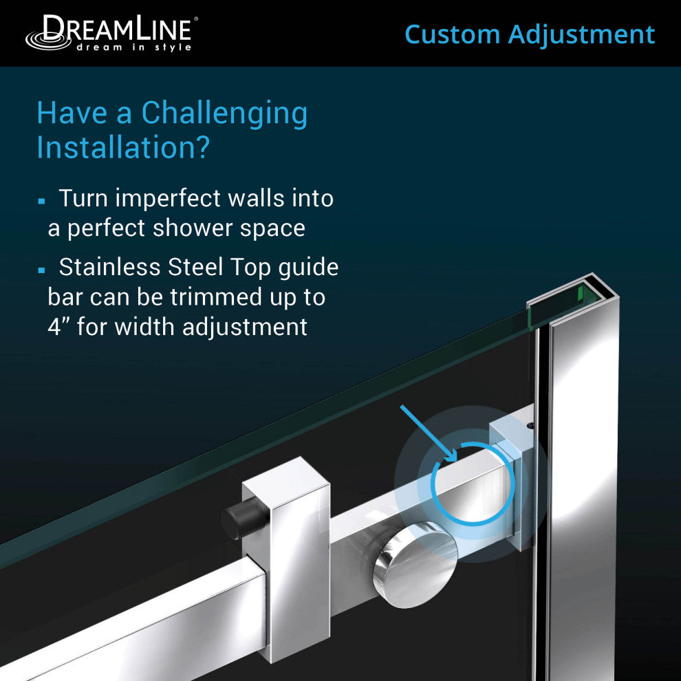 Dreamline Shen-6434480-08 Polished Stainless Steel Enigma Air Frameless Sliding