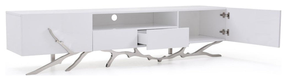 Modrest Legend 79"-Wide Modern White TV Stand