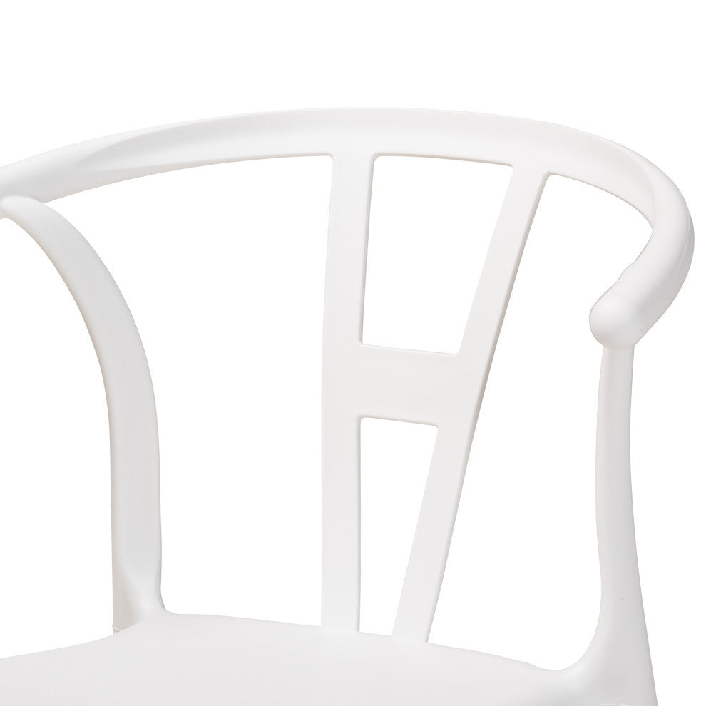 Idell Modern 4-Piece Stackable Dining Chairs, White
