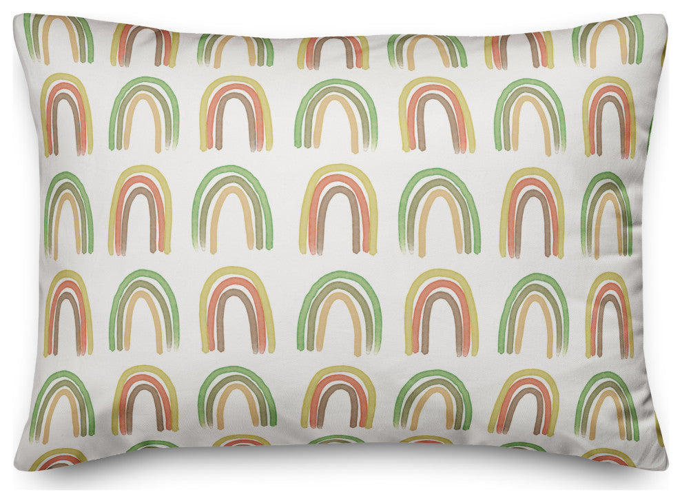 Straight Rainbow Pattern 14"x20" Spun Poly Pillow