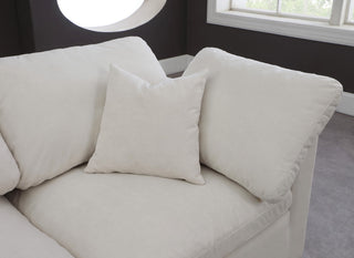 Plush Velvet / Down Standard Comfort 7-Piece U-Shaped Modular Sectional, Cream