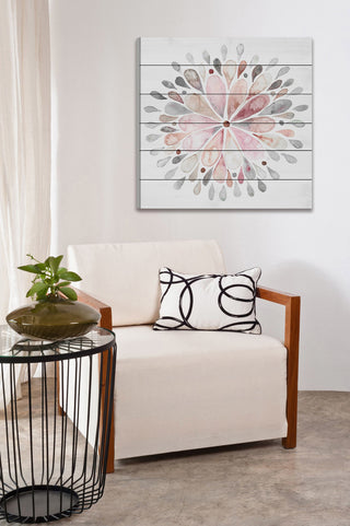 Fading Flower Print on Wood, 61x61 cm