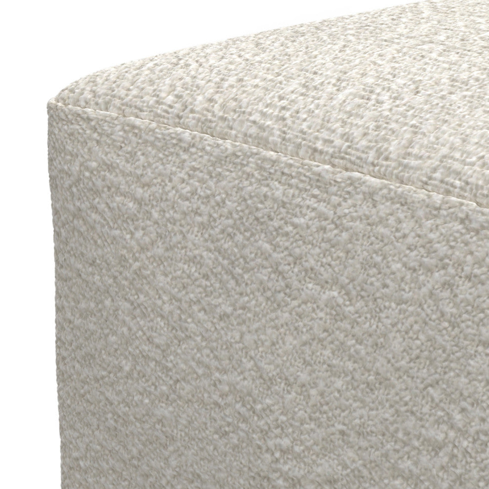 Chantal Square Pouf, Ivory