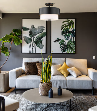 Z-LITE 2-Light Semi Flush, Matte Black