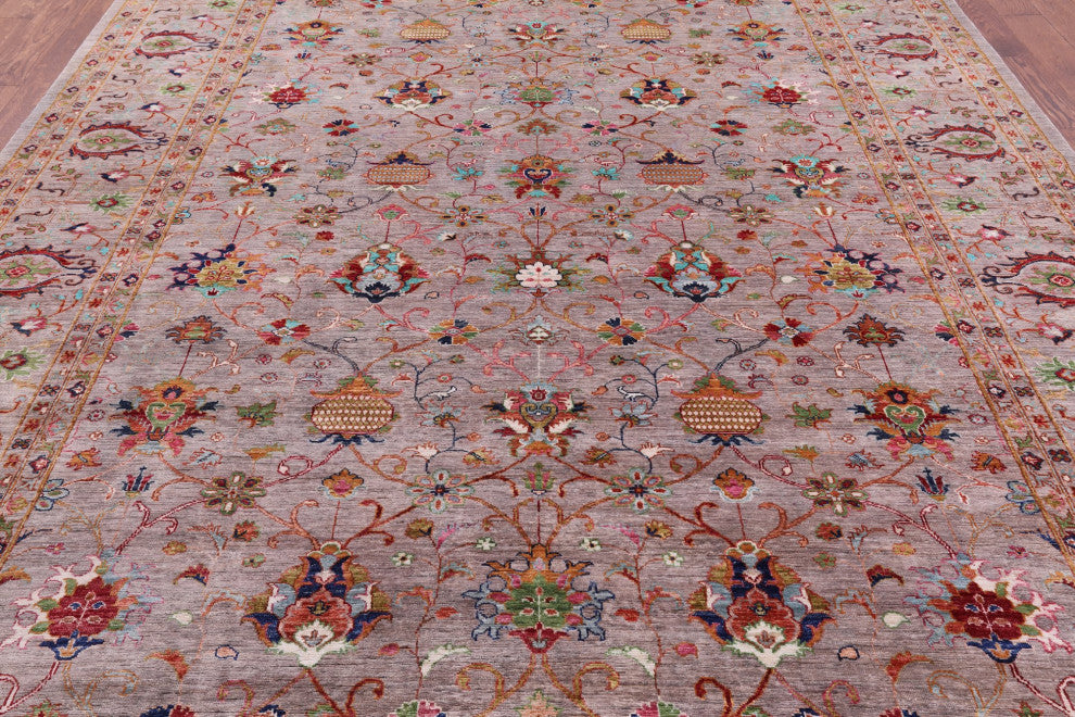 Hand Knotted Persian Tabriz Wool Rug 9' 0" X 11' 7" - Q12912