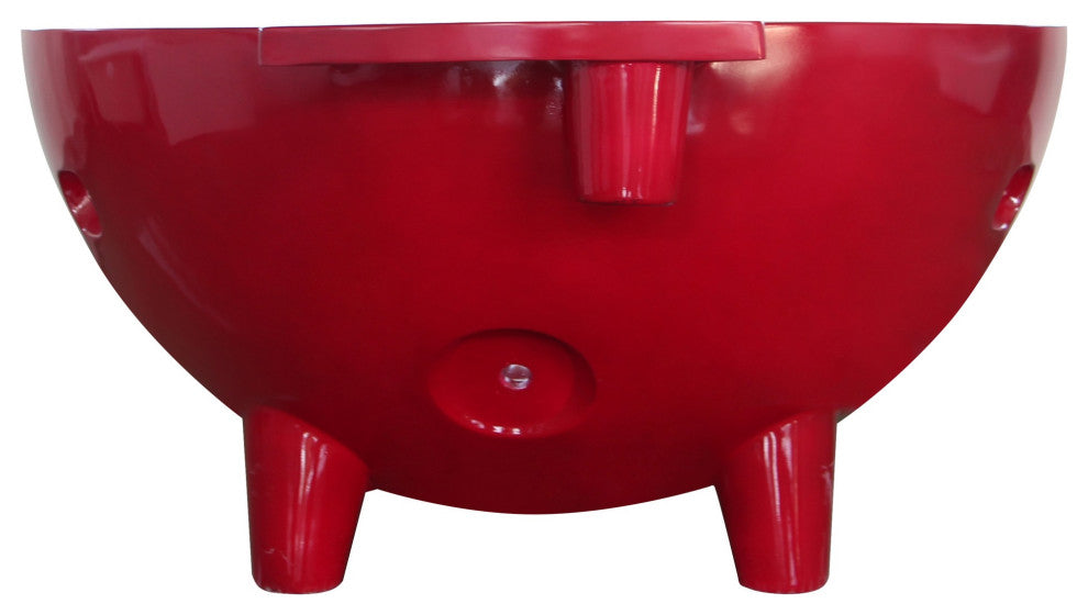 ALFI brand FireHotTub-RW Dark Red Fire Burning Portable Outdoor Hot Tub