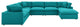 Commix Down Filled Overstuffed 7 Piece Sectional Sofa Set Teal