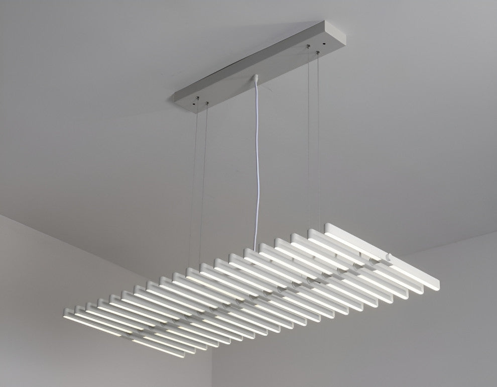 Acquaformosa | Black/White Art Minimalistic LED Pendant Chandelier, White, L18.9, Warm Light