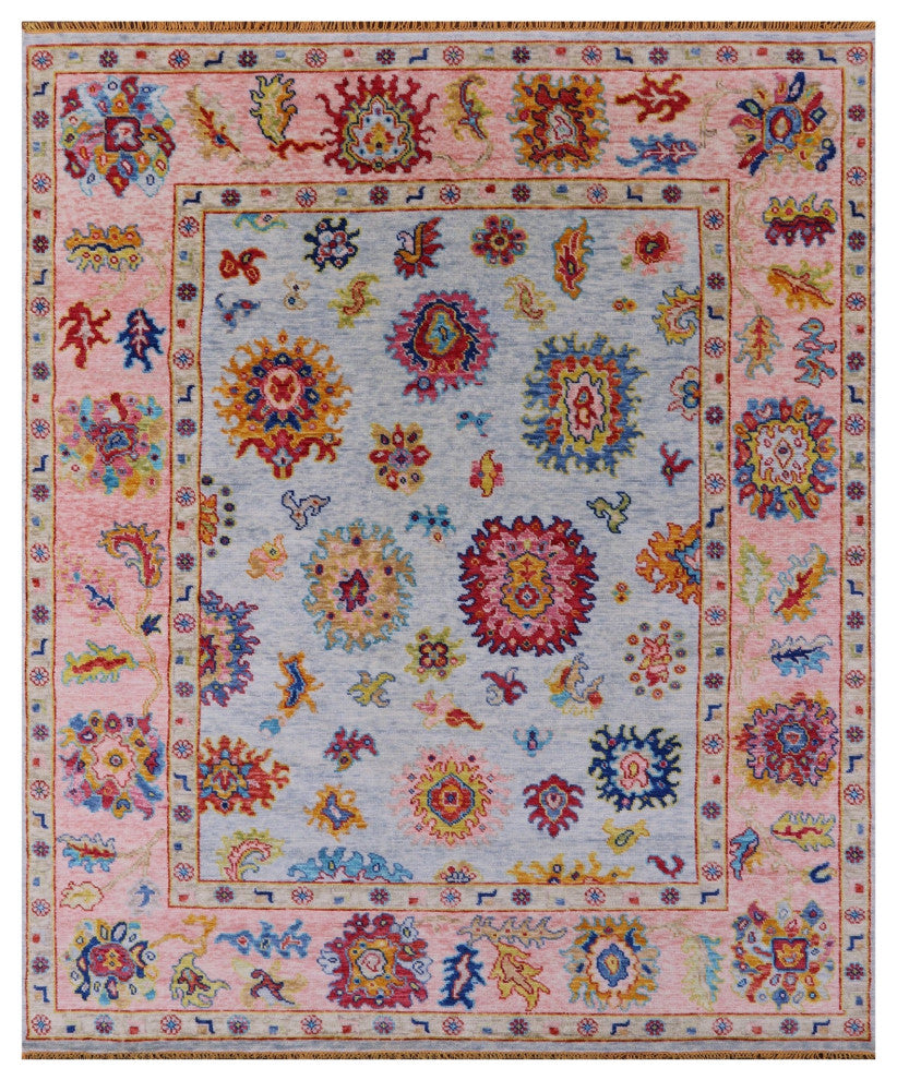 Turkish Oushak Hand-Knotted Wool Rug 8' 3" X 9' 11" - Q13544