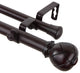 Supreme Double Curtain Rod, Mahogany, 48-84"