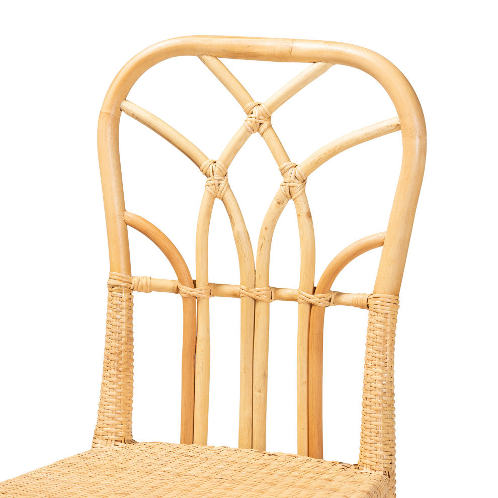 Ansa Mahogany & Rattan Dining Chair