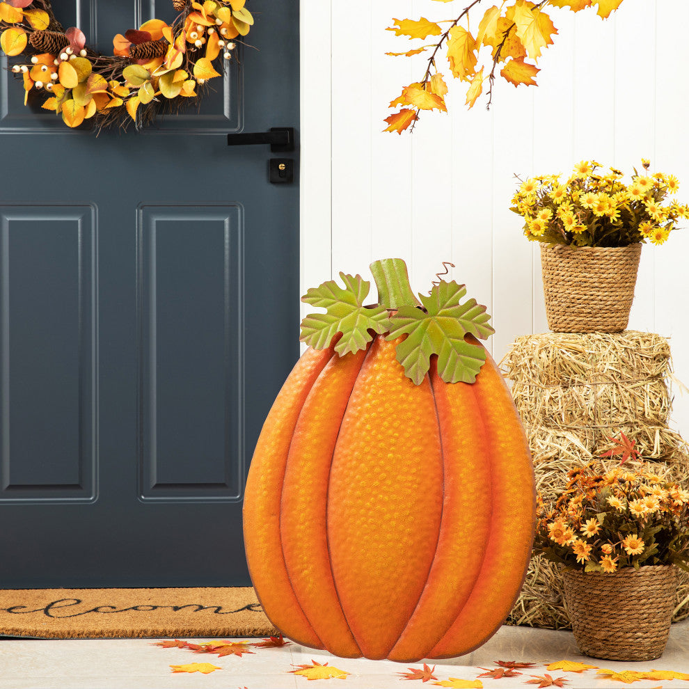 37.75"H Fall Glitter Pumpkin Yard Stake