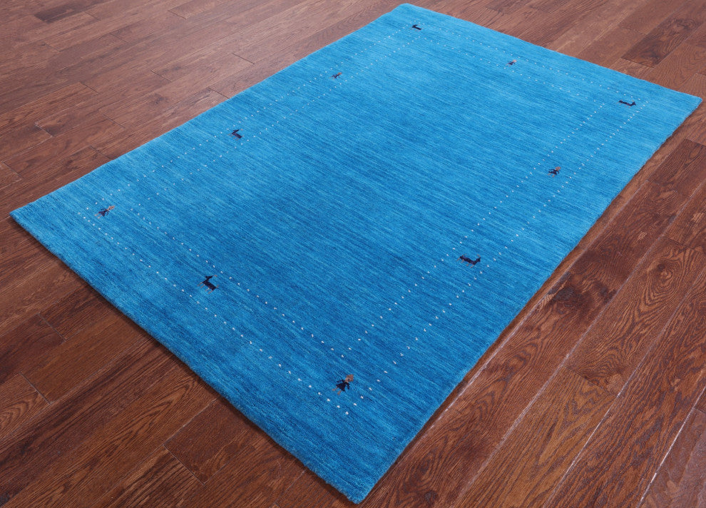 4' 0" X 6' 0" Persian Gabbeh Handmade Wool Rug - Q15285