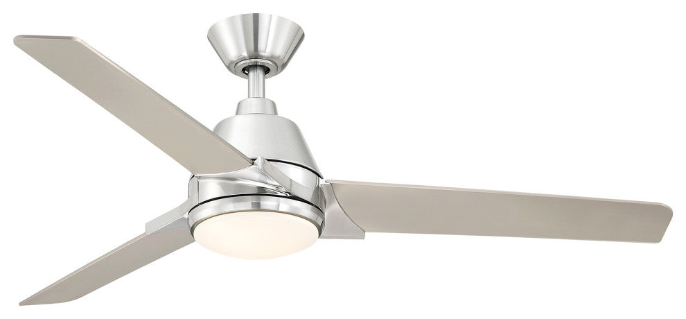 Pyramid 52" Indoor/Outdoor Fan With LED Light Kit Brushed Nickel