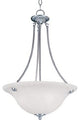 Malaga 3-Light Invert Bowl Pendant, Satin Nickel, Marble Glass