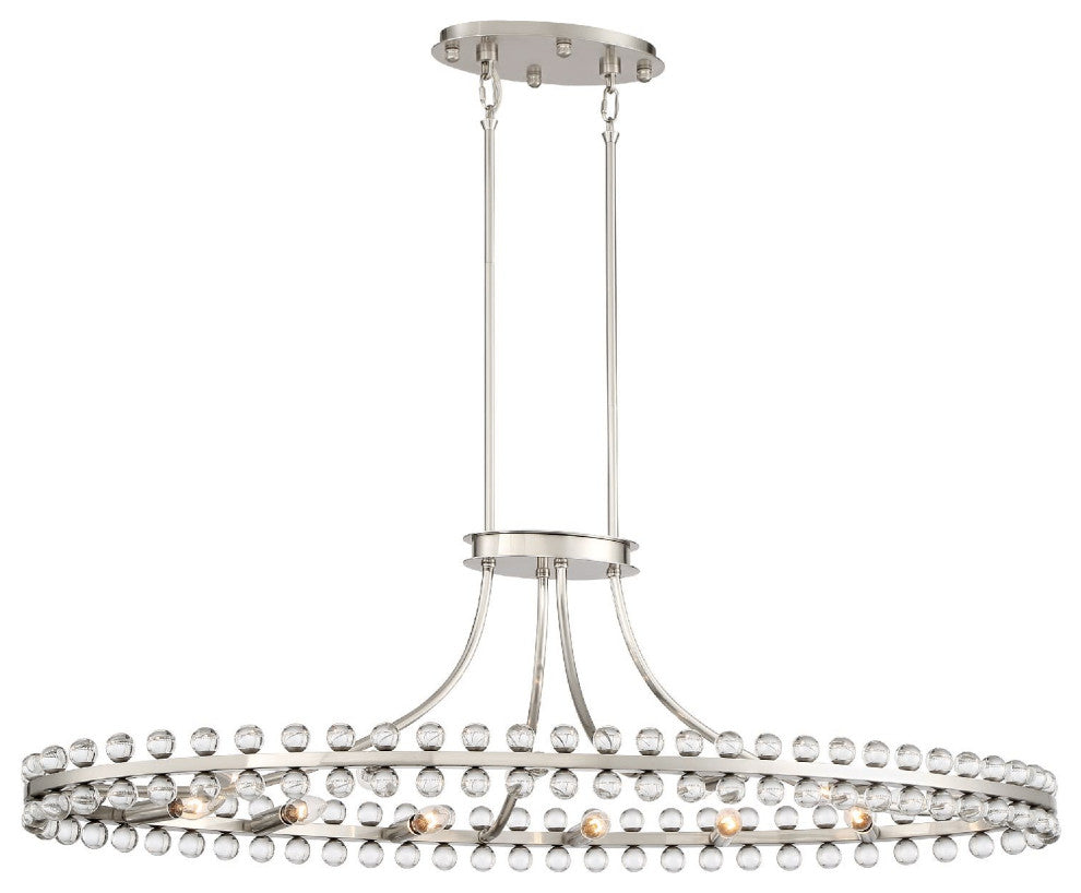 Crystorama Lighting Group CLO-8897 Clover 12 Light 45"W Linear - Brushed Nickel