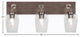 Oxbridge 3 Light Bath Bar, Graphite & Painted Distressed Metal, 5" Clear Bubble