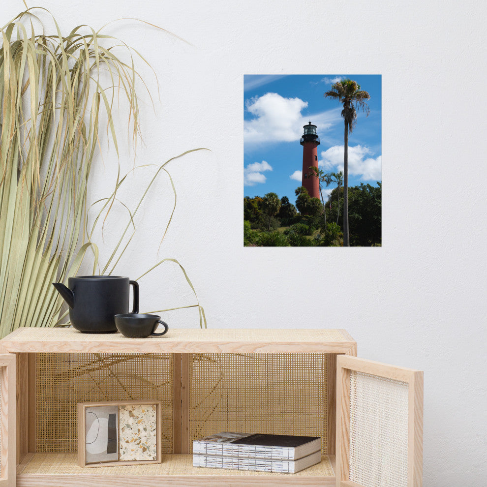 Jupiter Lighthouse Color Unframed Coastal Landscape Photo Wall Art Print, 16" X 20"