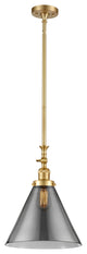 X-Large Cone 1 Light Mini Pendant, Satin Gold, Plated Smoke