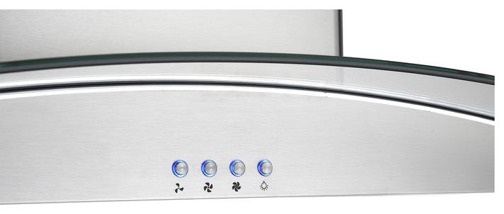 30" Island Glass Range Hood, Stainless Steel