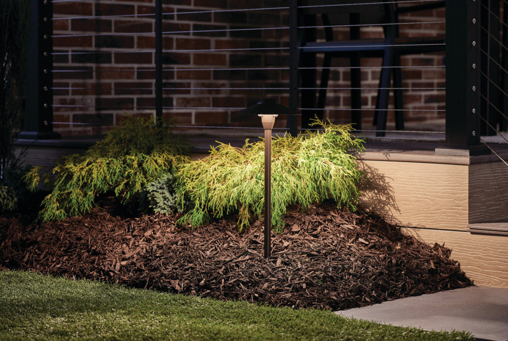 Textured Architectural Bronze 21" Cone Path and Spread 1-Light 12V, Pack of 6