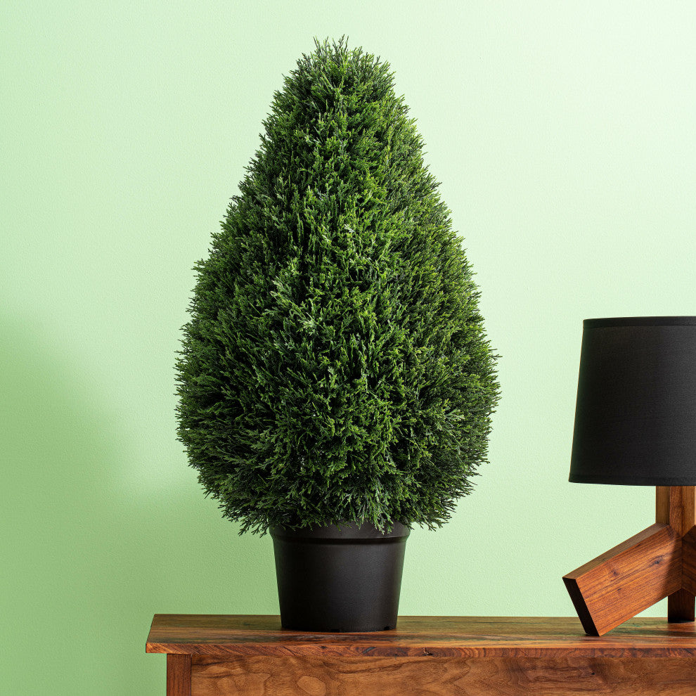 Vickerman 36" Cedar teardrop Shaped, Pot, UV
