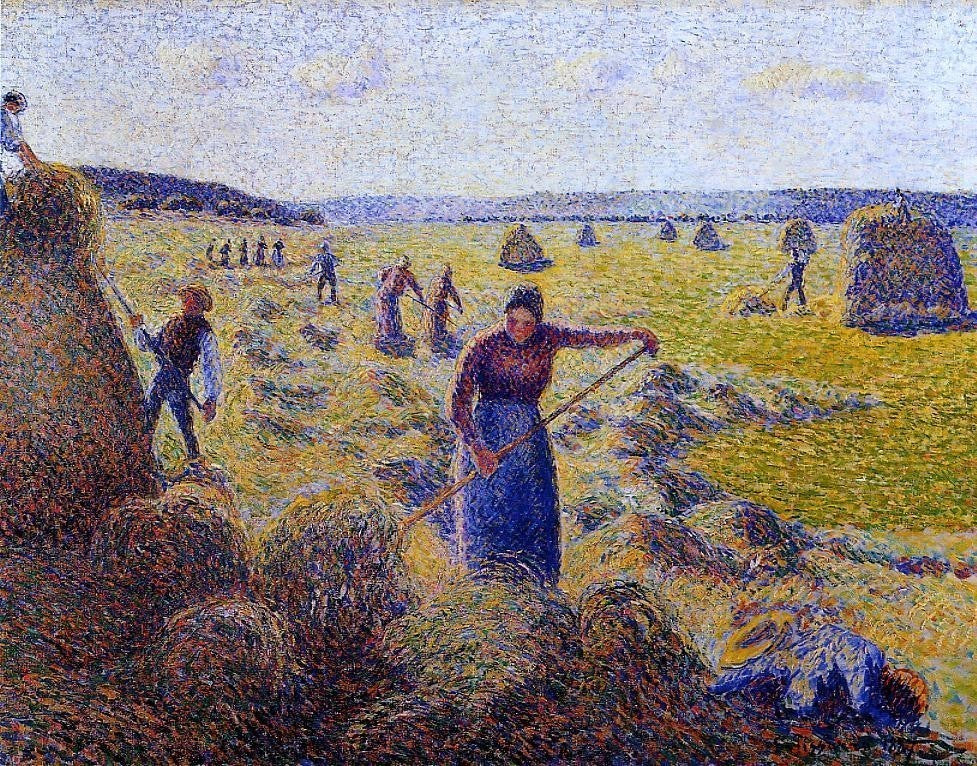 Camille Pissarro Le Recolte des Foins a Eragny Gallery Wrapped Canvas Print