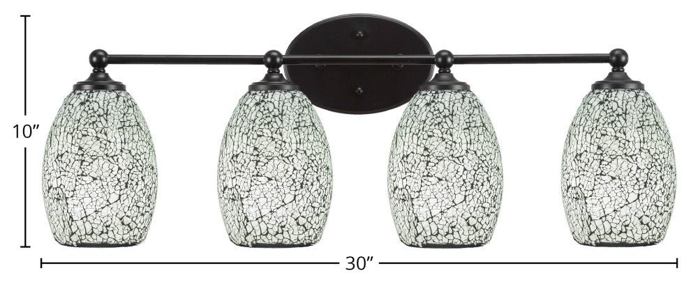 Capri 4-Light Bath Bar, Matte Black/Black Fusion