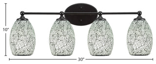 Capri 4-Light Bath Bar, Matte Black/Black Fusion