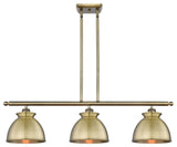 Adirondack 3-Light 36" Stem Island Light, Antique Brass Shade