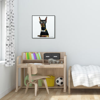 "Doberman Pinscher"  Printed Wall Art Framed With Black Anodized Aluminum