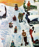 "Sledding and Digging Out" Painting Print on Canvas by Earl Mayan