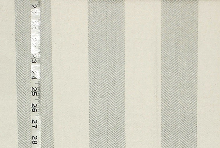 Grey Blue Herringbone Stripe Fabric , Standard Cut