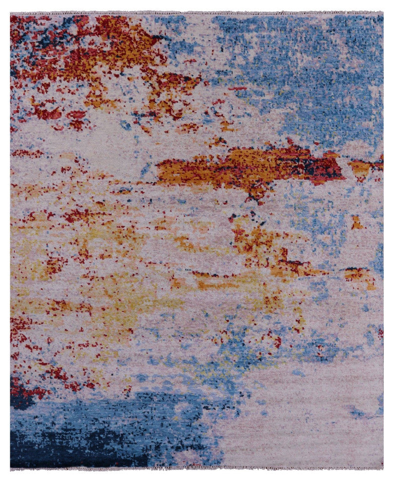 8' 0" X 9' 8" Modern Handmade Wool Rug Q9139